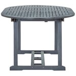 vidaXL Mobilier à dîner d'extérieur 7 Pièces en Bois d'acacia solide Gris