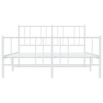 vidaXL Cadre de lit métal sans matelas et pied de lit blanc 160x200 cm