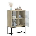 vidaXL Armoire latérale avec portes en verre chêne sonoma 69x37x100 cm