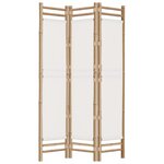 vidaXL Cloison de séparation pliante 3 panneaux 120 cm Bambou et toile