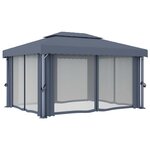 vidaXL Tonnelle avec rideau et guirlande lumineuse LED 4x3m Anthracite