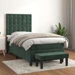vidaXL Sommier à lattes de lit et matelas Vert foncé 80x200 cm Velours