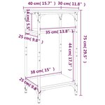 vidaXL Table d'appoint Chêne fumé 40x30x75 cm Bois d'ingénierie