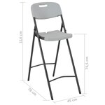 vidaXL Chaises de bar pliables lot de 2 PEHD et acier Blanc