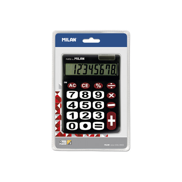 Calculatrice noire 8 chiffres