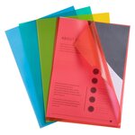 Sachet De 100 Pochettes Coin Polypropylène Grainé Budget - A4 - Couleurs Assorties - X 10 - Exacompta