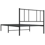 vidaXL Cadre de lit métal avec tête de lit noir 75x190 cm