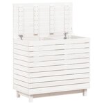 vidaXL Panier à linge blanc 88 5x44x76 cm Bois massif de pin