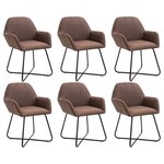 vidaXL Chaises à manger lot de 6 marron tissu