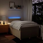 vidaXL Sommier à lattes de lit avec matelas crème 120x190 cm tissu
