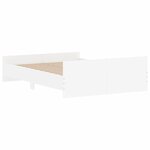 vidaXL Cadre de lit avec tête de lit/pied de lit blanc 135x190 cm