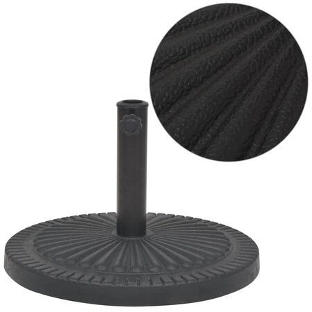 vidaXL Socle de parasol Résine Rond Noir 29 kg