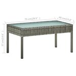 vidaXL Salon de jardin 4 Pièces avec coussins résine tressée gris
