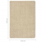vidaXL Tapis shaggy antidérapant Crème 120x170 cm