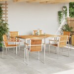 Ensemble salle à manger jardin 7 pièces vidaXL en teck massif