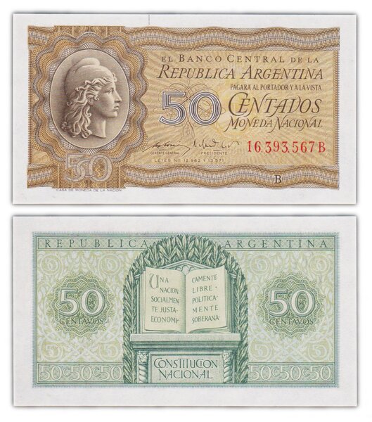 Billet de Collection 50 Centavos 1951 Argentine - Neuf - P261