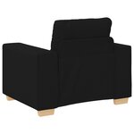 Canapé 3 places en tissu noir avec coussins
