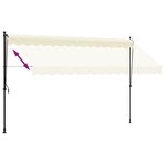 vidaXL Auvent rétractable crème 350x150 m tissu et acier