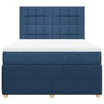 vidaXL Sommier à lattes de lit avec matelas Bleu 140x200 cm Tissu
