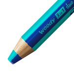 Crayon multi-talents woody 3 in 1 duo - bleu foncé-turquoise stabilo