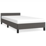 vidaXL Cadre de lit avec tête de lit Gris 90x200 cm Similicuir