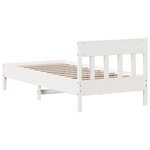 vidaXL Cadre de lit sans matelas blanc 90x190 cm bois de pin massif