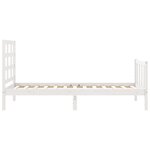 vidaXL Cadre de lit avec tête de lit blanc 90x190 cm bois massif