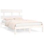 vidaXL Cadre de lit Blanc Bois massif 200x200 cm