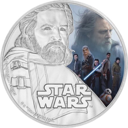 Pièce de monnaie 2 Dollars Niue 2017 1 once argent BE – Luke Skywalker