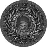 MEDUSA Great Greek Mythology 2 Oz argent monnaie 2000 Francs Cameroon 2023