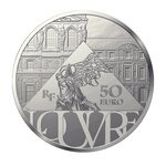 Pièce de monnaie 50 euro France 2021 argent BE – Sacre de Napoléon et Musée du Louvre