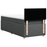 vidaXL Sommier à lattes de lit avec matelas Gris foncé 100x200cm Tissu