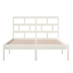 vidaXL Cadre de lit Blanc Bois de pin massif 140x200 cm