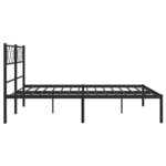 vidaXL Cadre de lit métal avec tête de lit noir 120x190 cm