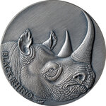 Pièce de monnaie en Argent 2000 Francs g 62.2 (2 oz) Millésime 2023 Expressions of Wildlife BLACK RHINO