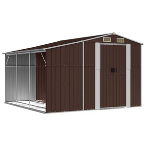 vidaXL Abri de jardin marron 277x279x179 cm acier galvanisé