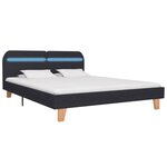 vidaXL Cadre de lit avec LED gris foncé tissu 180x200 cm