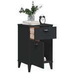 vidaXL Table de chevet VIKEN noir bois d'ingénierie