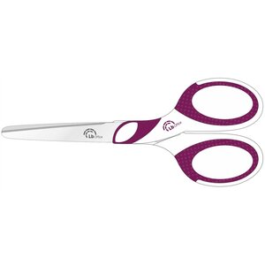 Ciseaux symétrique 'SOFT GRIP 17S' bi-matière 17cm Violet/Blanc LB OFFICE