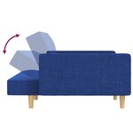 vidaXL Canapé-lit à 2 places avec deux oreillers bleu tissu