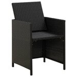 vidaXL Jeu de chaise et tabouret de jardin 4 Pièces Résine tressée Noir