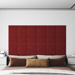 vidaXL Panneaux muraux 12 Pièces Rouge bordeaux 30x30 cm Tissu 1 08 m²
