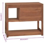 vidaXL Armoire de salle de bain 85x40x75 cm bois de teck solide