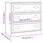 vidaXL Buffet sonoma gris 70x35 5x67 5 cm bois d'ingénierie