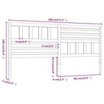 vidaXL Tête de lit Gris 186x4x100 cm Bois massif de pin