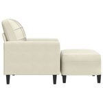 vidaXL Fauteuil avec repose-pied Crème 60 cm Velours