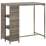 vidaXL Ensemble de bar de jardin 5 Pièces avec coussins gris poly rotin
