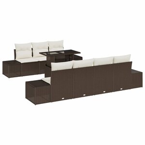 vidaXL Ensemble de Canapés 8 Pièces Marron et Crème polyrotin