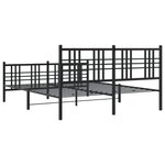 vidaXL Cadre de lit métal avec tête de lit/pied de lit noir 150x200 cm