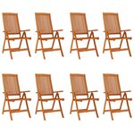 vidaXL Chaises de jardin pliables lot de 8 Bois d'eucalyptus massif